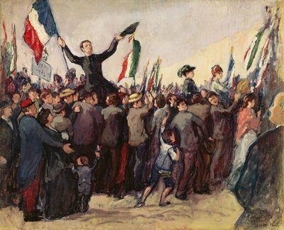Italian volunteers arriving in Marseilles to enrol in the French army on 4th August 1914 by Leon Giran Max